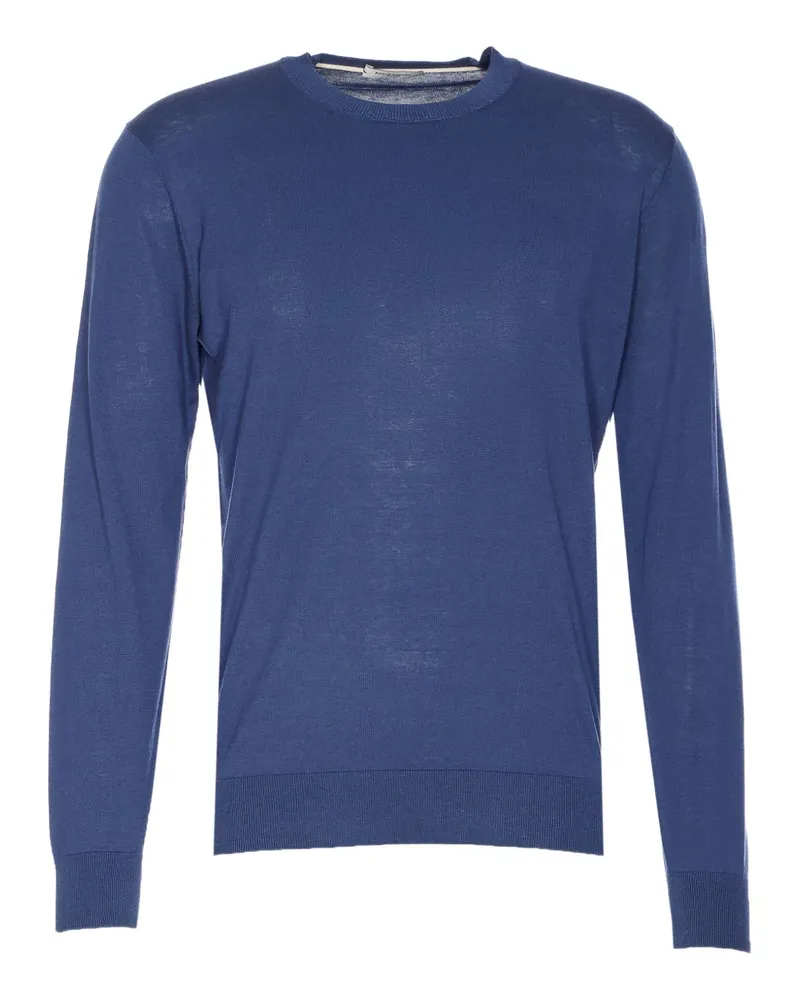 Paolo Pecora Milano Fein gestrickter Pullover - Blau Blau