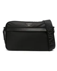 Emporio Armani Schultertasche mit Logo-Schild Schwarz