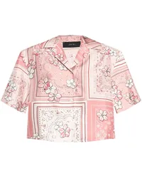 Amiri Bandana Floral Hemd aus Seide Rosa