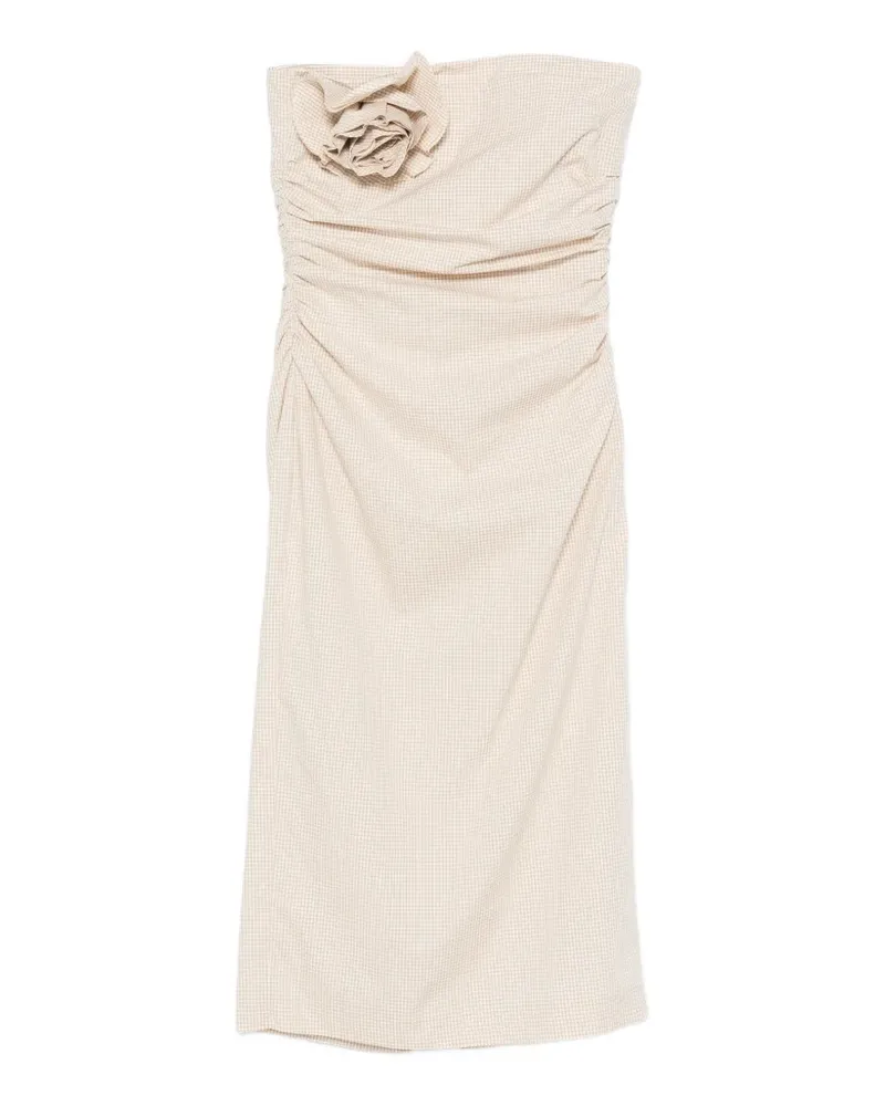 BERNADETTE Vera flower-brooch midi dress - Nude Nude