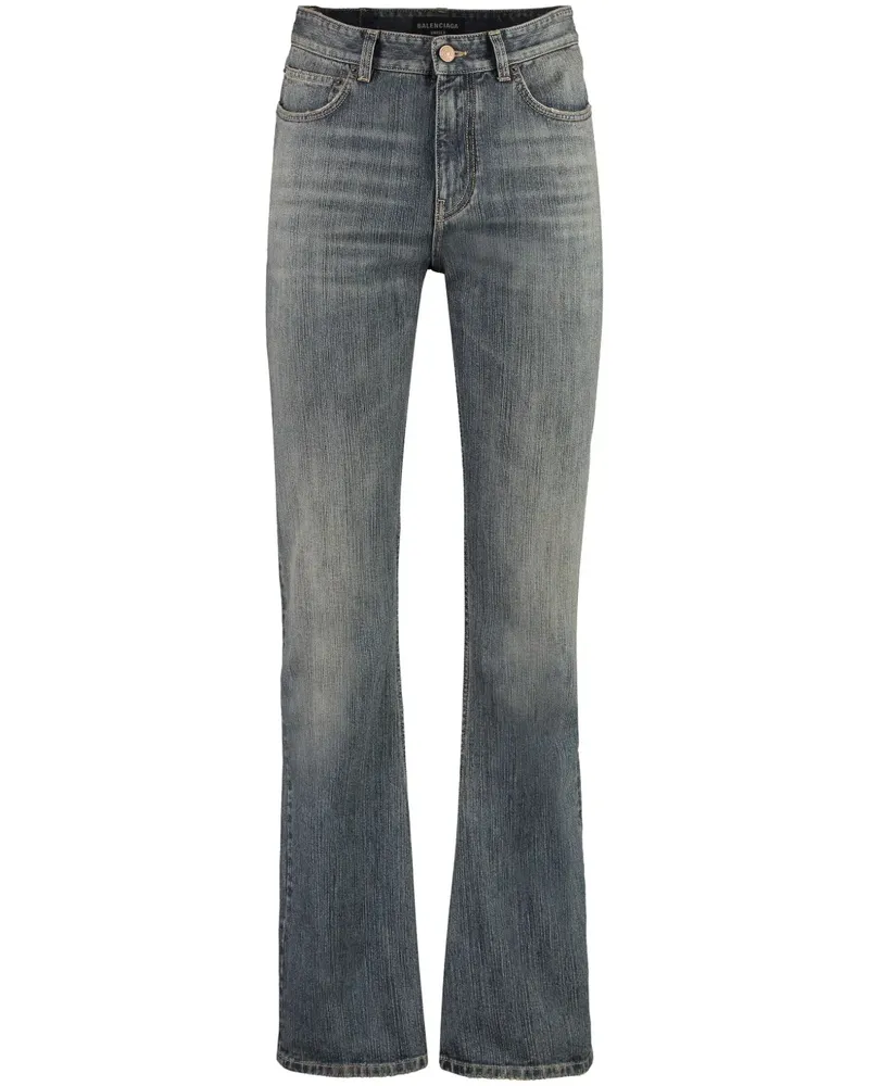 Balenciaga Halbhohe Bootcut-Jeans - Blau Blau