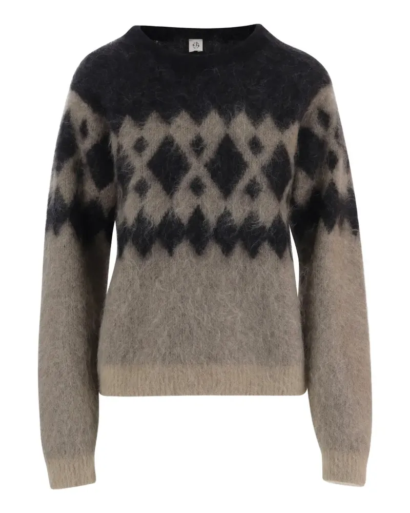 The Garment Roma argyle-intarsia mohair-blend sweater - Schwarz Schwarz