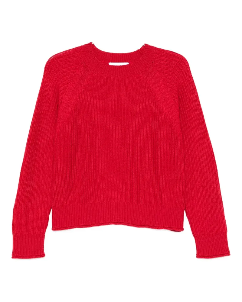 Alpha Studio Gerippter Merino-Pullover - Rot Rot