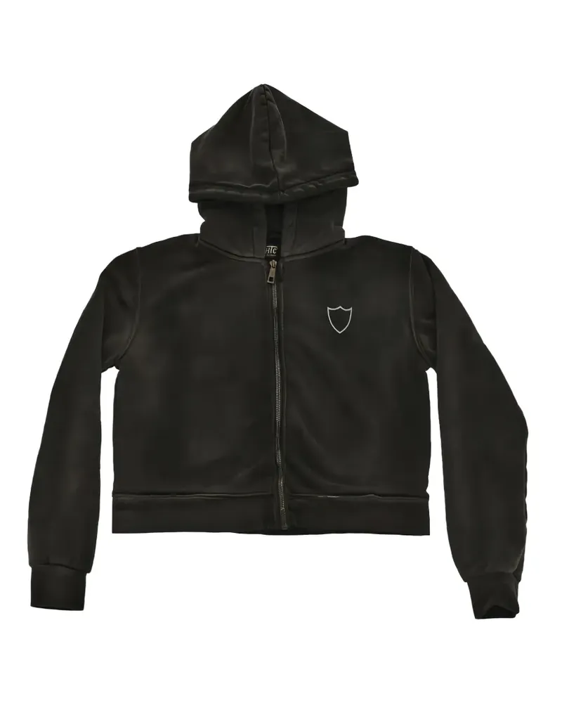 HTC Hollywood Trading Company logo-embroidered zip-up hoodie - Schwarz Schwarz
