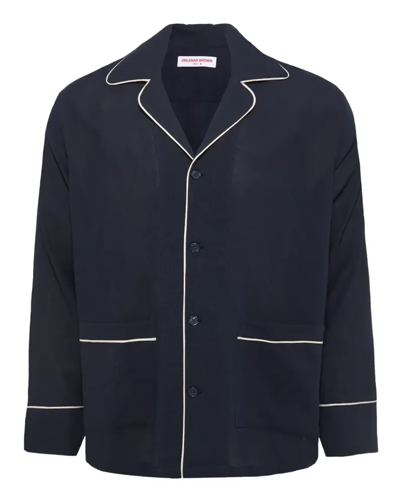 Orlebar Brown Murray Hemdjacke mit Paspelierung - Blau Blau