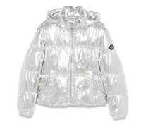 Gefütterte Jacke im Metallic-Look - Silber