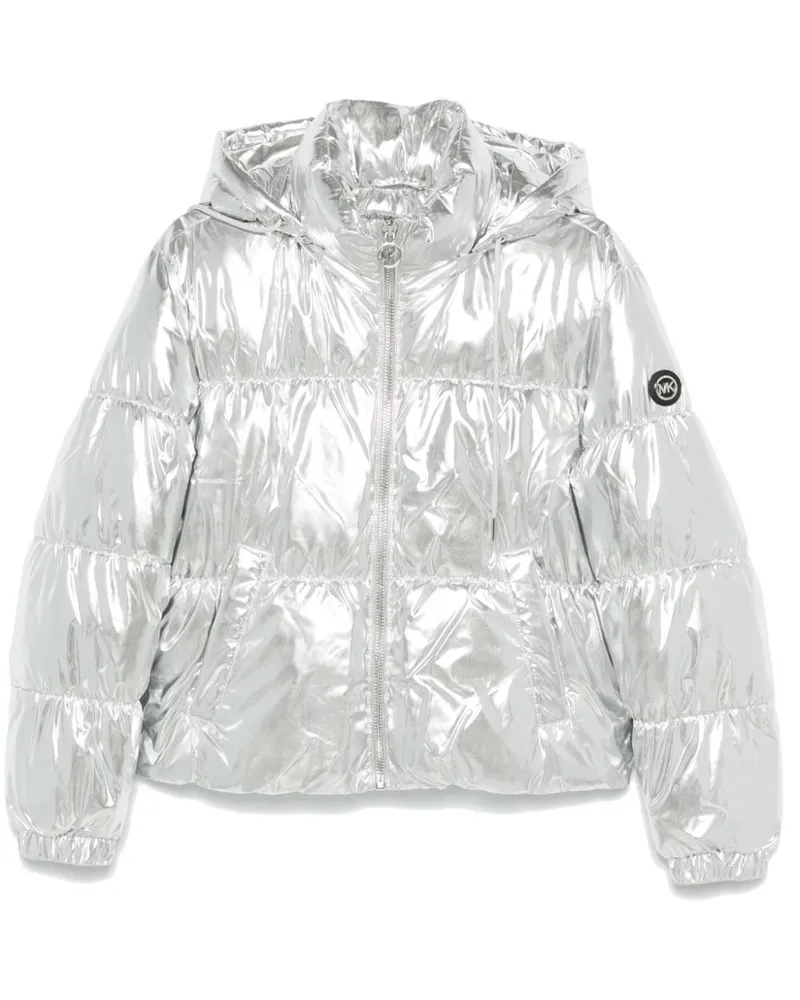 Michael Kors Gefütterte Jacke im Metallic-Look - Silber Silber