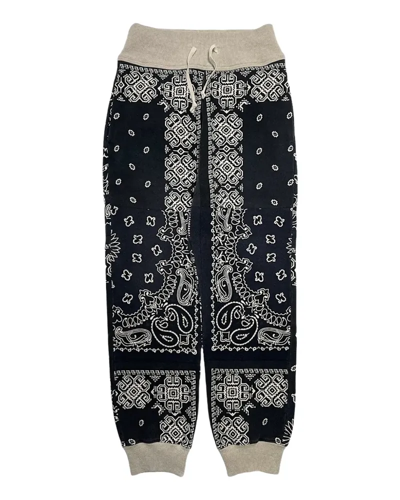 KAPITAL bandana-print fleece track pants - Blau Blau