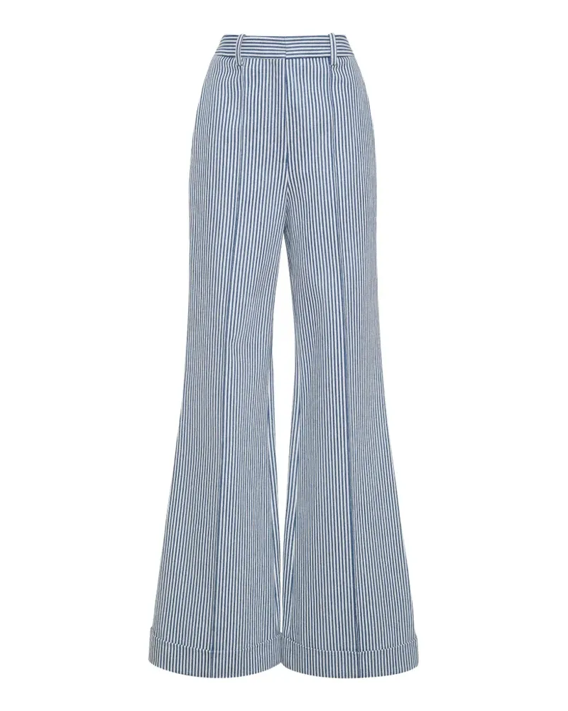 Adam Lippes Deeda striped cotton trousers - Blau Blau