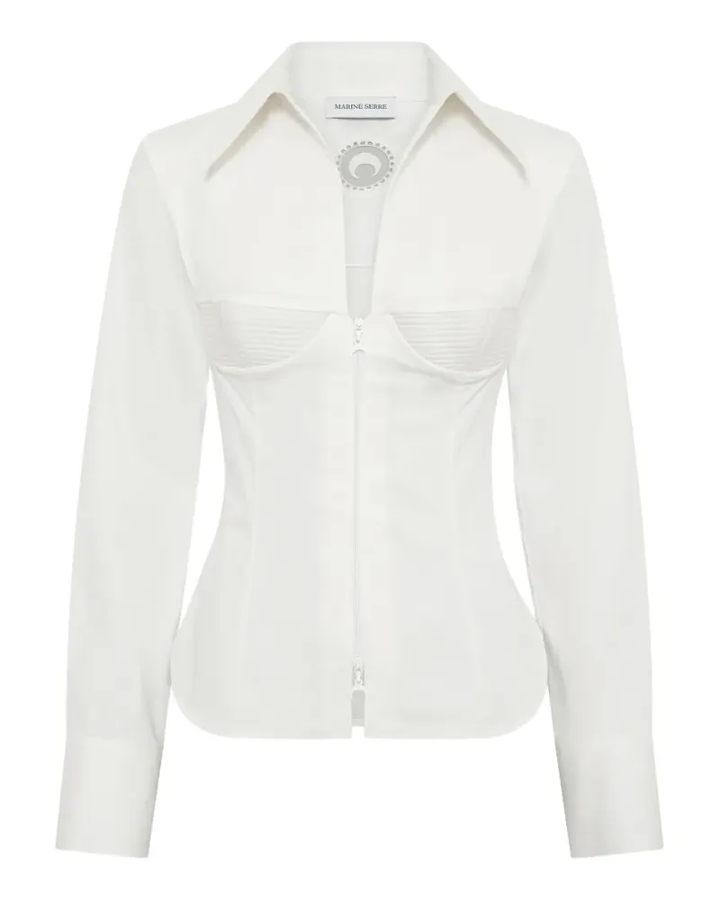 Marine Serre corset-style zipped shirt - Weiß Weiß