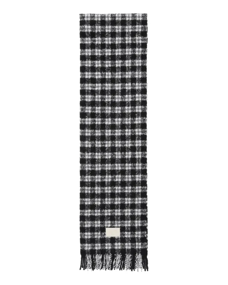 Acne Studios Karierter Schal mit Logo - Weiß Weiß