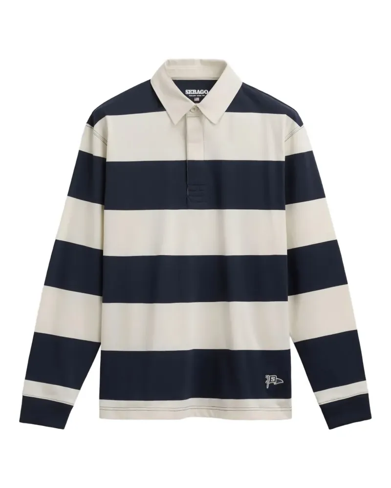 Sebago Campbell striped long-sleeve polo shirt - Blau Blau