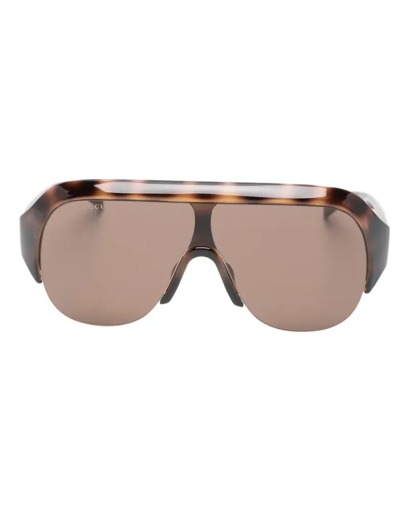 Gucci tortoiseshell-effect pilot sunglasses - Braun Braun