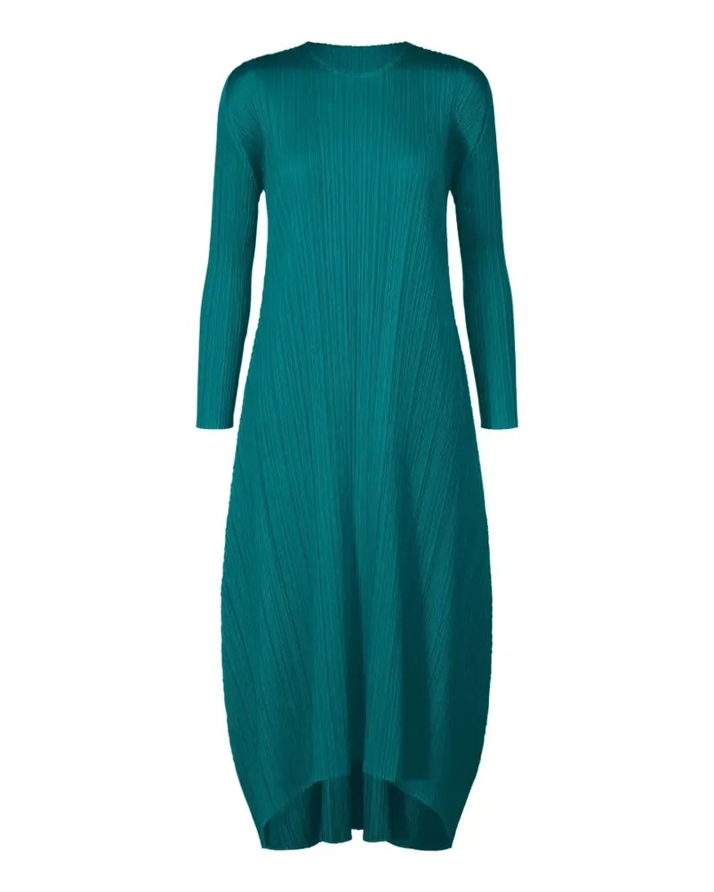 Issey Miyake long-sleeved pleated midi dress - Grün Grün