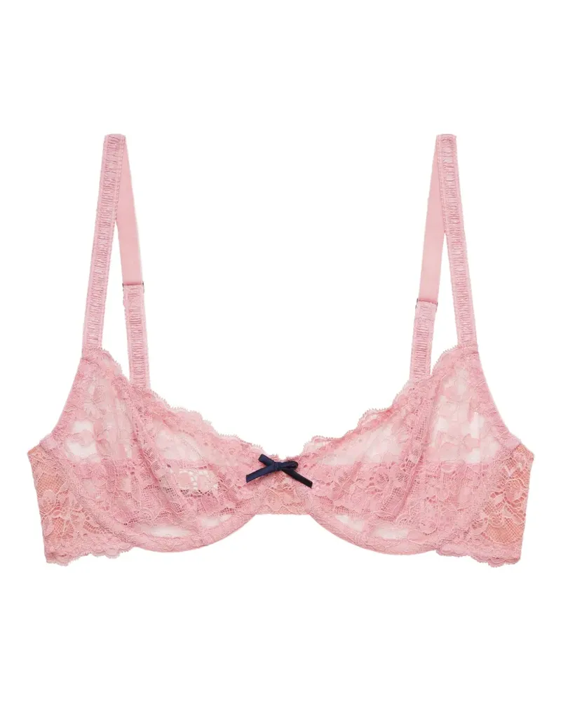 Fleur Du Mal Bianca Balconette-BH aus Spitze - Rosa Rosa