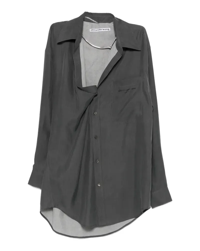 Alexander Wang pre-styled off-shoulder shirt dress - Grau Grau
