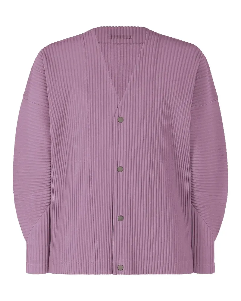 Issey Miyake Plissiertes Hemd mit V-Ausschnitt - Violett Violett