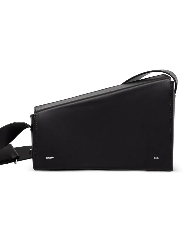 Heliot Emil asymmetric logo-print belt bag - Schwarz Schwarz