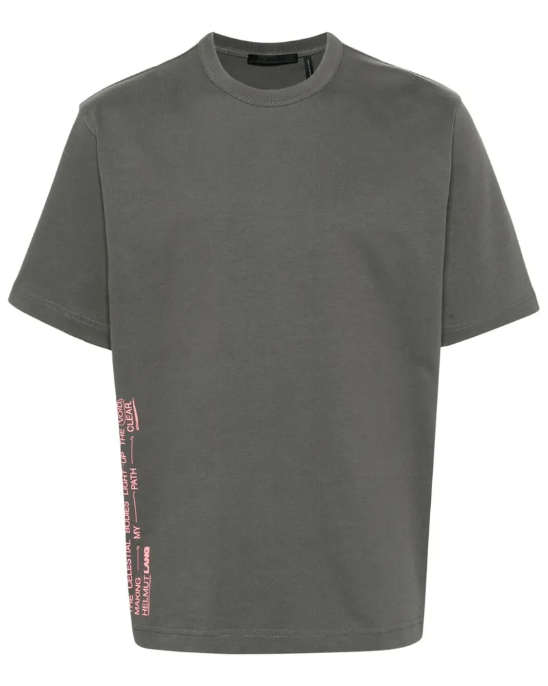 Helmut Lang T-Shirt mit Text-Print Grau