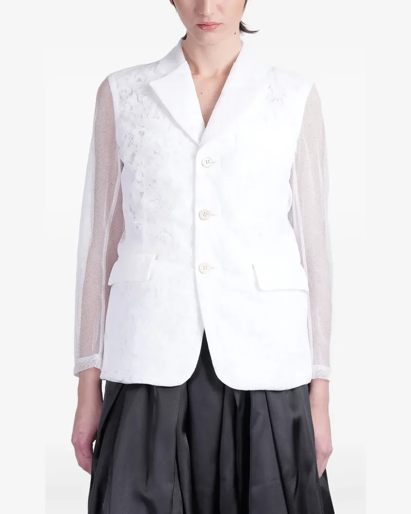Comme des Garçons Blazer mit semi-transparenten Einsätzen - Weiß Weiß