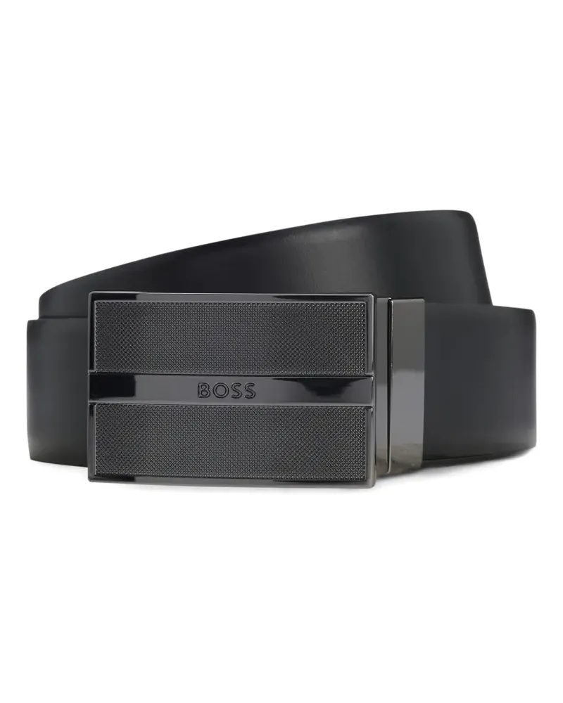 HUGO BOSS Schnallengürtel aus Leder - Schwarz Schwarz
