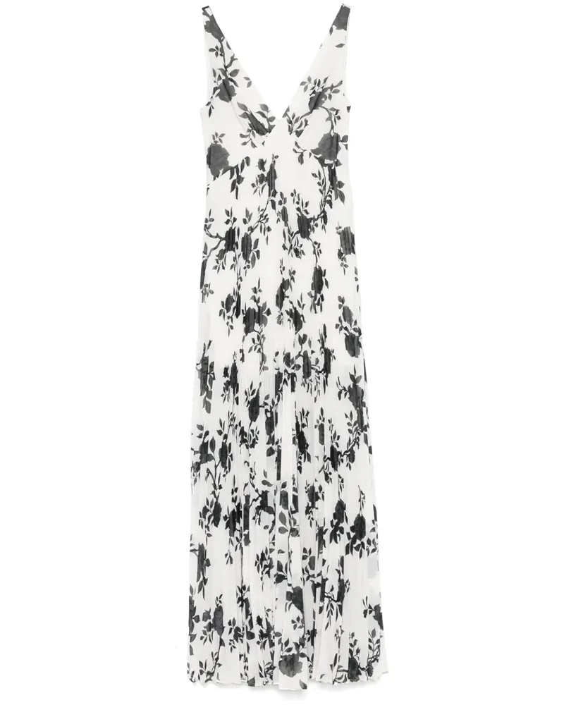 Self-Portrait Chiffon-Kleid mit Blumen-Print - Weiß Weiß