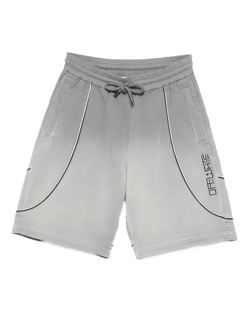 OFF-WHITE logo-print piped shorts - Grau Grau