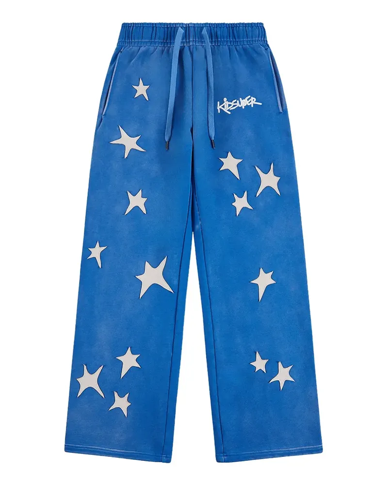 KidSuper star-patchwork track pants - Blau Blau