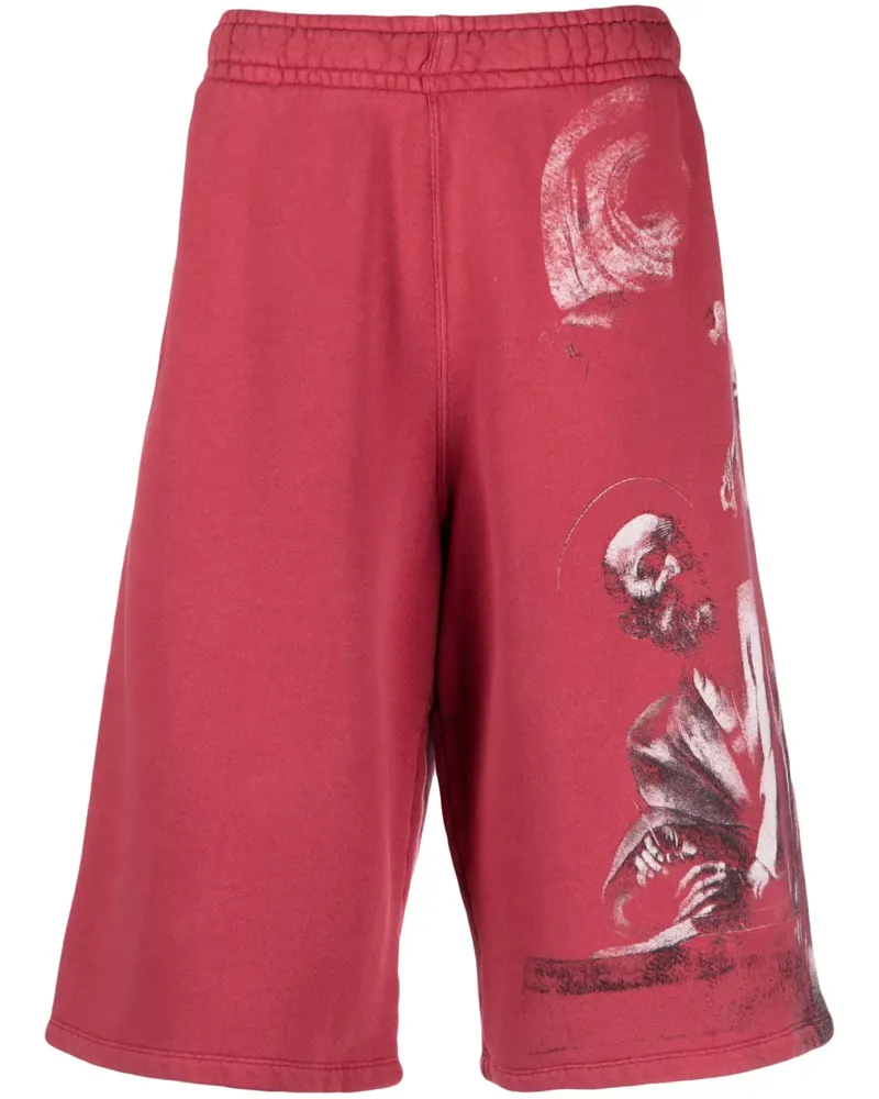 OFF-WHITE Joggingshorts mit grafischem Print - Rot Rot