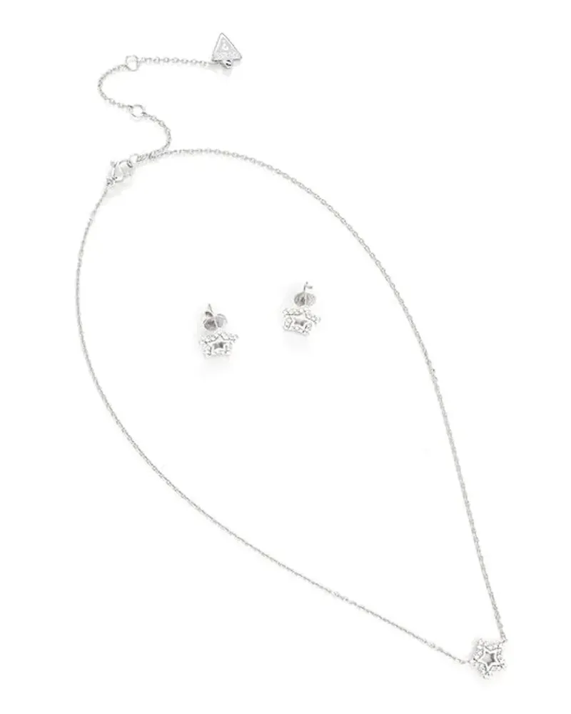Guess ICONIQUE necklace and earrings set - Silber Silber