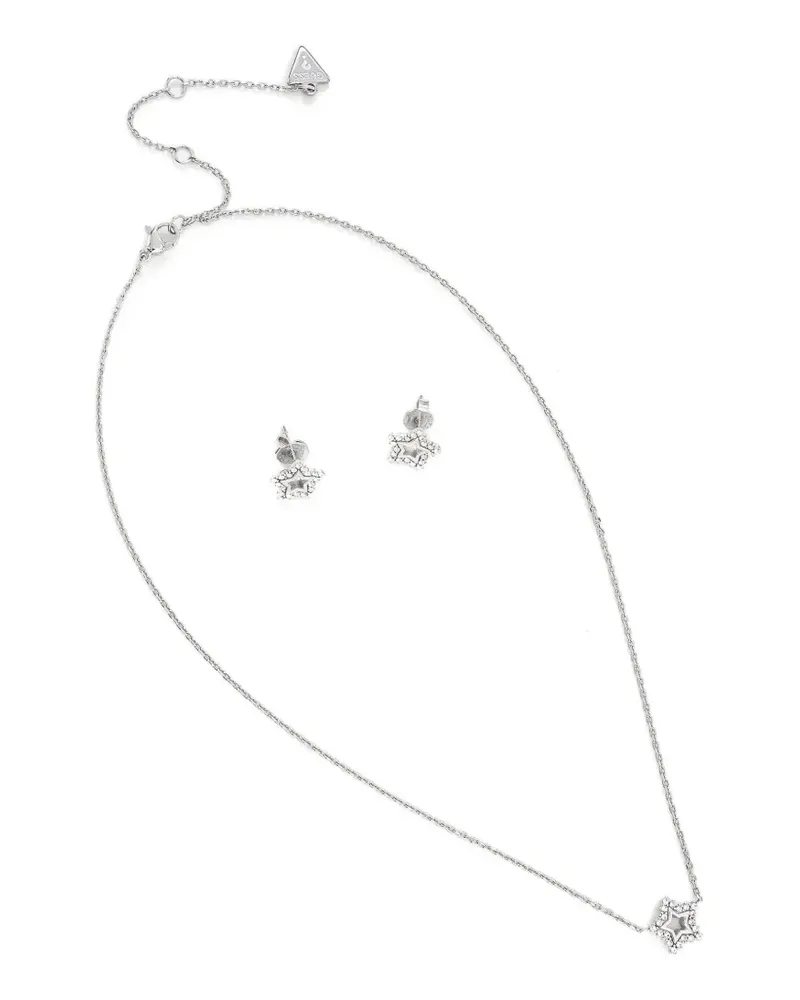 Guess ICONIQUE Set aus Halskette und Ohrringen - Silber Silber