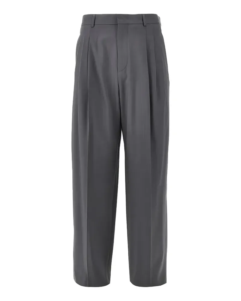 Emporio Armani pleated virgin-wool trousers - Grau Grau