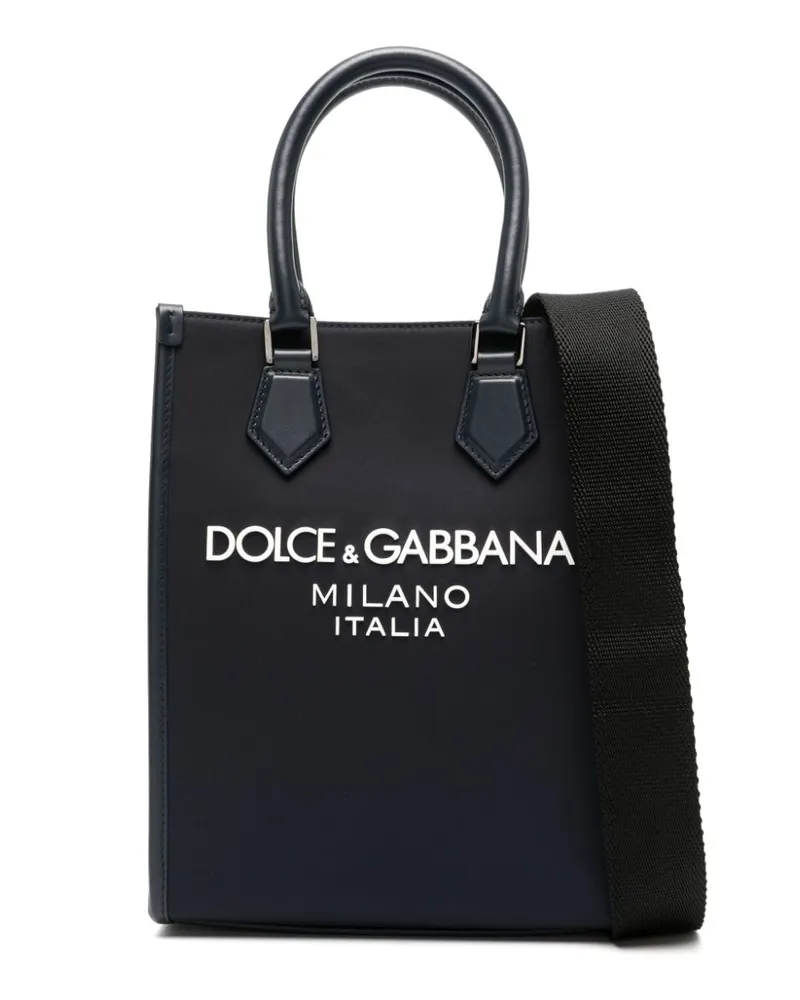 Dolce & Gabbana Kleine Tote Bag mit vorstehendem Logo - Blau Blau