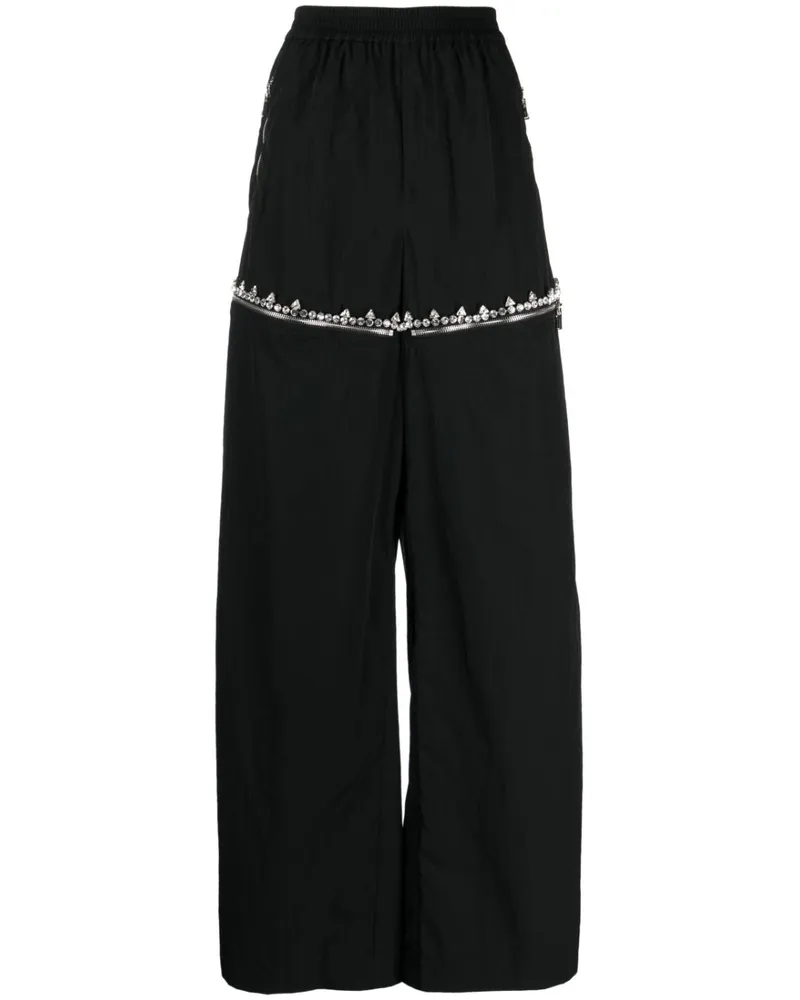 Area Weite Hose mit Kristallen - Schwarz Schwarz
