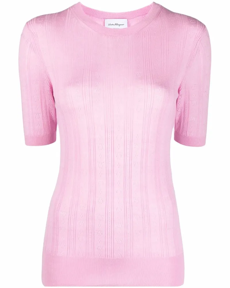 Ferragamo Kurzärmeliges Strickoberteil - Rosa Rosa