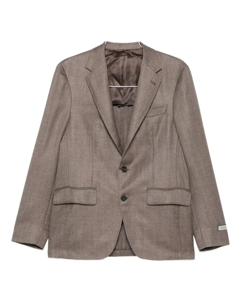 Canali Sakko mit Fischgrätenmuster - Nude Nude