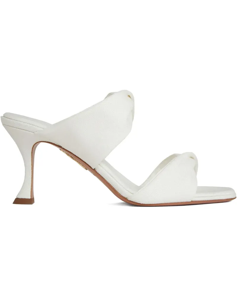 Aquazzura Twist Sandal Sandalen mit geknotetem Doppelriemen 85MM - Weiß Weiß
