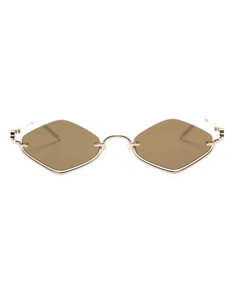 Gucci Sonnenbrille mit geometrischem Gestell - Gold Gold