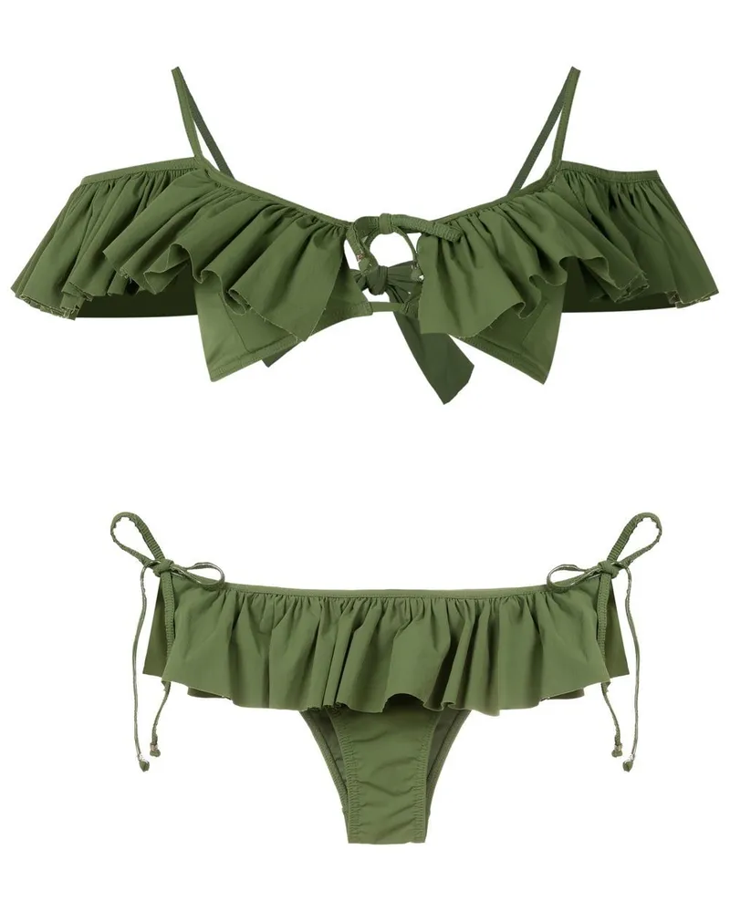 Amir Slama Schulterfreier Bikini - Grün Grün