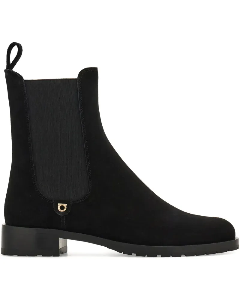 Ferragamo Chelsea-Boots aus Wildleder - Schwarz Schwarz