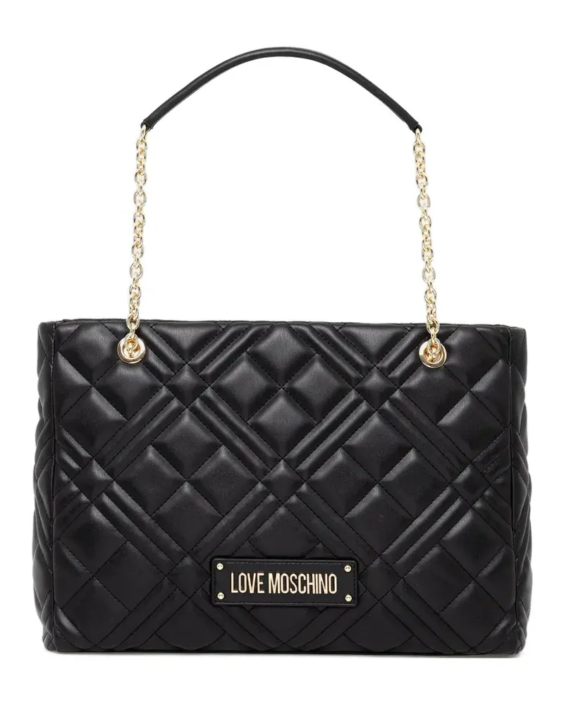 Moschino Große Schultertasche mit Steppung - Schwarz Schwarz
