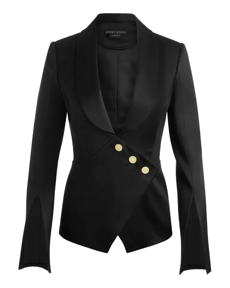 Alice + Olivia asymmetric shawl-lapel jacket - Schwarz Schwarz