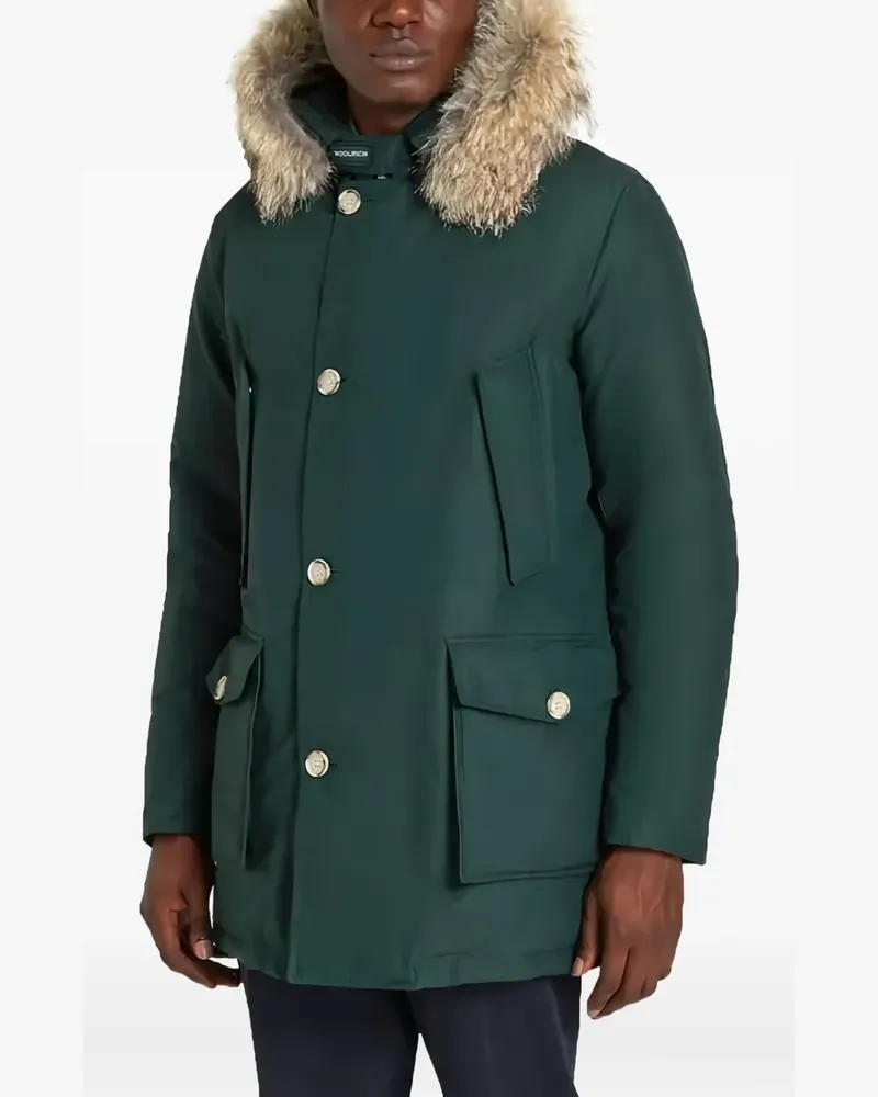 Woolrich fur-trimmed hooded jacket - Grün Grün
