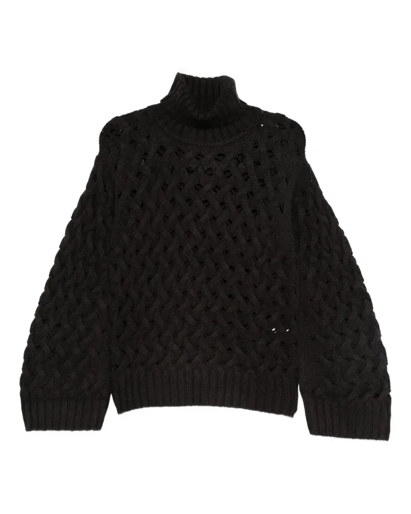P.A.R.O.S.H. P.A.R.O H. turtleneck open-knit sweater - Braun Braun