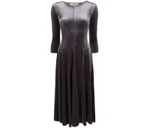 Adonis Midikleid aus Samt - Grau