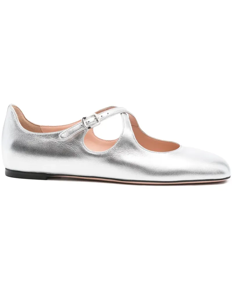Bally Ballerinas mit Schnallenriemen - Silber Silber