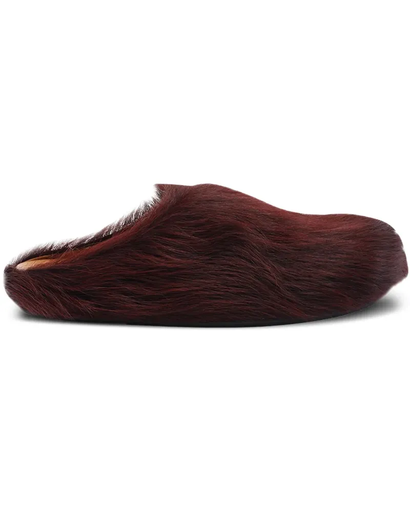 Marni Fussbett Mules aus Kalbshaar - Rot Rot