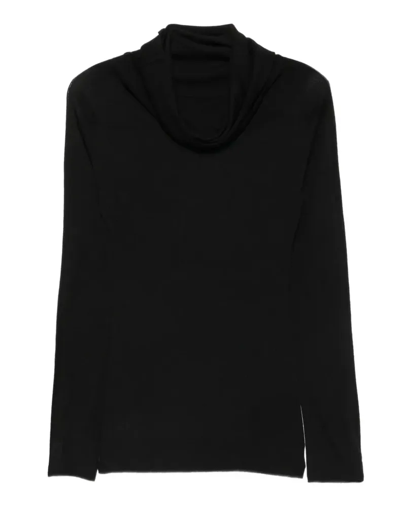 ALYSI Feinstrick-Pullover mit Wasserfallkragen - Schwarz Schwarz