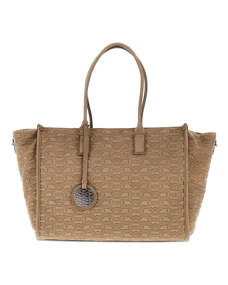 Emporio Armani Shopper mit Logo-Prägung - Nude Nude