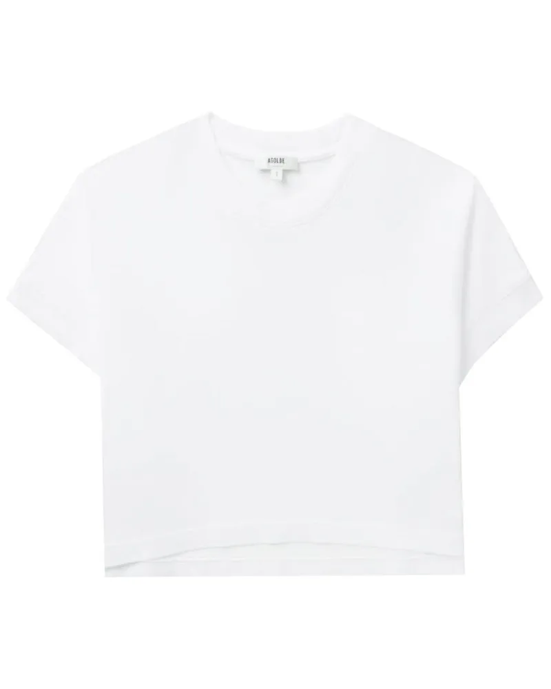 AGOLDE Cropped-T-Shirt mit rundem Ausschnitt - Weiß Weiß